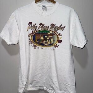 Port and Company White Pike Place Market Tee